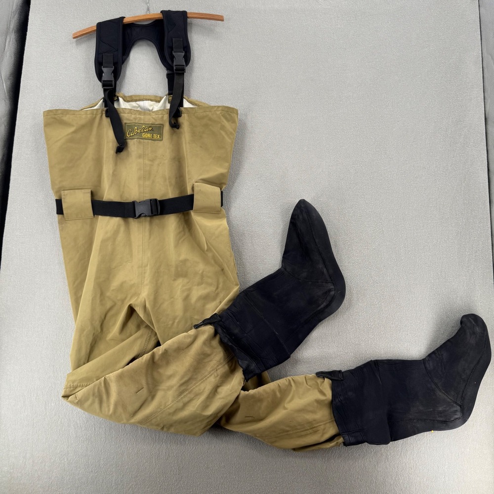 Cabela's Gore-Tex Stockingfoot Chest Waders Tan Immersion Technology Size Medium